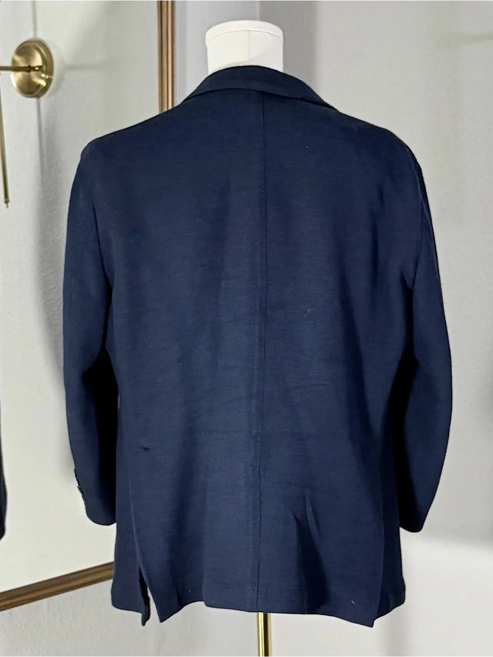 St. Croix Navy Blue 100% Virgin Wool Knit Blazer Jacket IT 56 Made in Italy